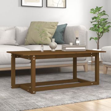 Кафе маса Simmons, меденокафява, 110x55x45 см, борово дърво масив