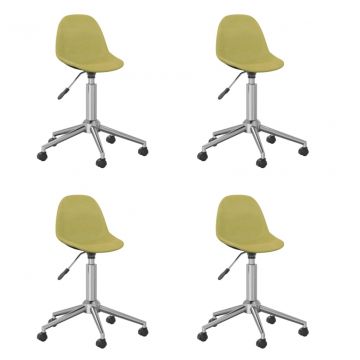 3086057  Swivel Dining Chairs 4 pcs Green Fabric (2x333470)