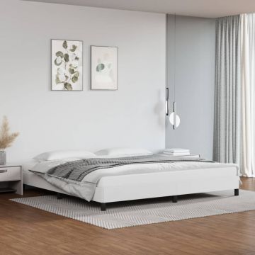 Pамка за легло бяла 200x200 см изкуствена кожа