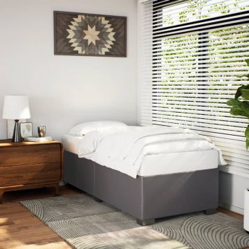 Рамка за легло сива 90x190 см изкуствена кожа