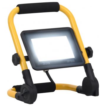 LED прожектор с дръжка, 30 W, студено бяло