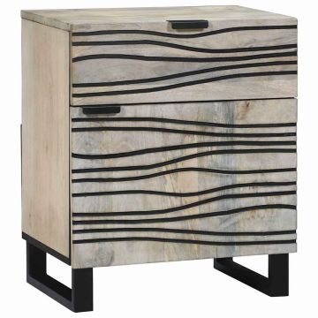 Нощен шкаф Бяло 50 x 33 x 60 см Инженерна дървесина