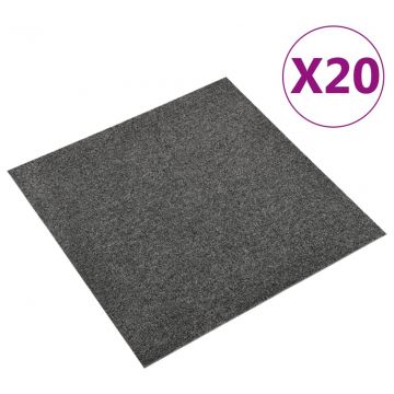 Килимни плочки за под, 20 бр, 5 м², 50x50 см, антрацит