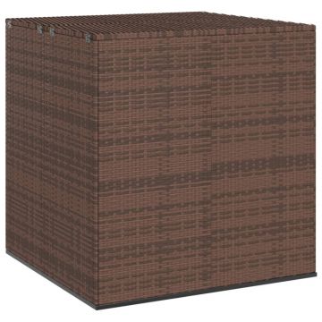 Кутия за градински възглавници PE ратан 100x97,5x104 см кафява