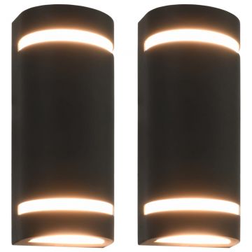 Фасадни аплици Williams, 2 бр, 35 W, черни, полукръгли