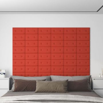 Стенни панели 12 бр червени 30x15 см изкуствена кожа 0 Whitehead,54 м²