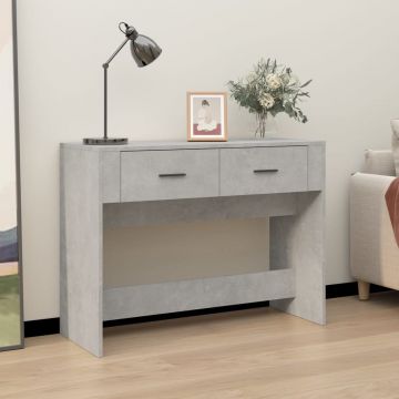 Конзолна маса, бетонно сива, 100x39x75 см, инженерно дърво
