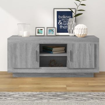 ТВ шкаф, сив сонома, 102x35x45 см, инженерно дърво
