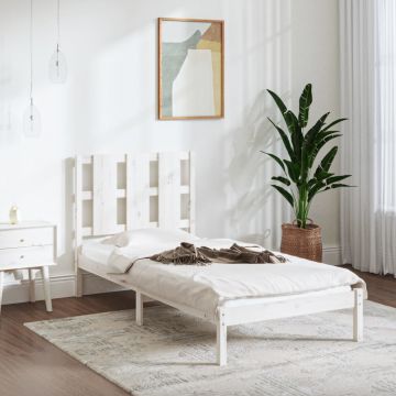 Рамка за легло бяла масивно дърво 75x190 см Small Single Kirsty