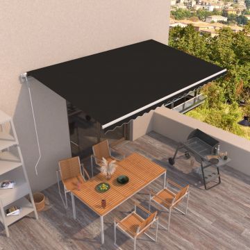 Автоматично прибиращ се сенник, 500x350 см, антрацит