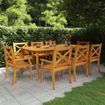 Градински трапезен комплект Pritchard, 9 части, акация масив