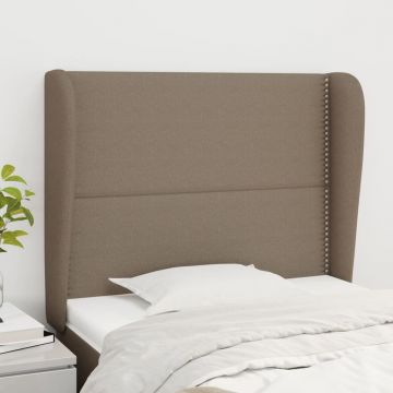 Горна табла за легло с уши Sharp, таупе, 93x23x118/128 см, плат