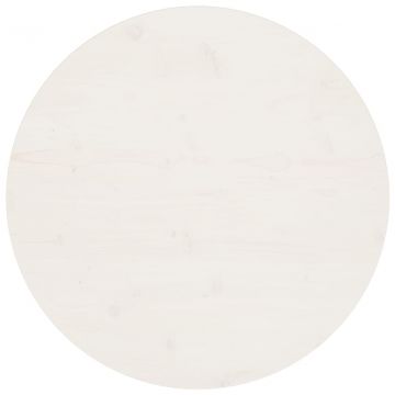 Плот за маса, бял, Ø70x2,5 см, бор масив