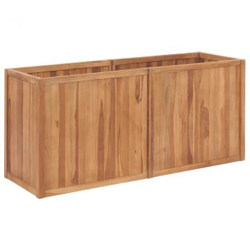 Градинска повдигната леха, 150x50x70 см, тиково дърво масив