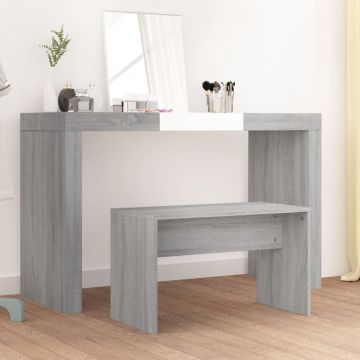 Табуретка за тоалетка, сив сонома, 70x35x45см, инженерно дърво