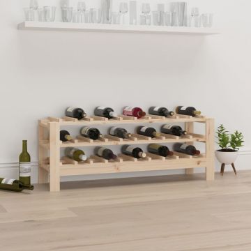 Поставка за вино 109,5x30x42 см масивна чамова дървесина