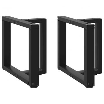 Крака за холна маса T-образна 2бр черни 50x25x(42-43)см стомана