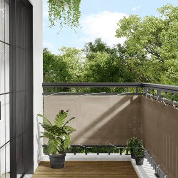 Балконски параван таупе 75x800 см 100% полиестер оксфорд