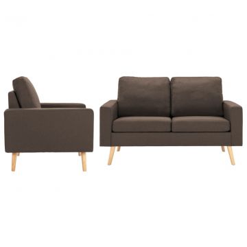 Комплект дивани Middleton, 2 части, плат, кафяв