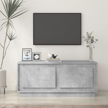 Маса за кафе, бетонно сива, 102x50x44 см, инженерно дърво
