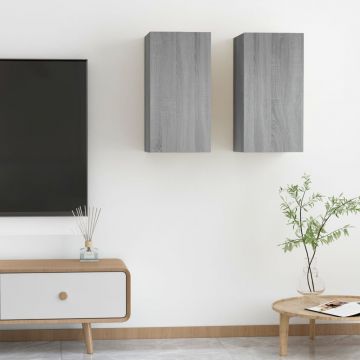 ТВ шкафове, 2 бр, сив сонома, 30,5x30x60 см, инженерно дърво
