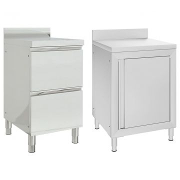 Търговски кухненски шкафове, 2 бр, неръждаема стомана