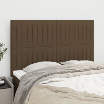 Горни табли за легло Findlay, 4 бр, тъмнокафяви, 72x5x78/88 см, плат