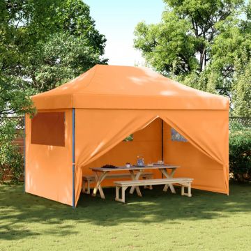 Сгъваема парти шатра pop-up с 4 странични стени оранжева