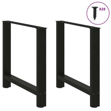 Крака за трапезна маса черни 2 бр. 70x(72-73) cm стомана