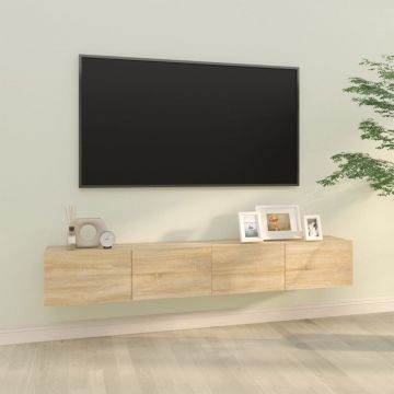 Стенни ТВ шкафове 2 бр дъб сонома 100x30x30 см инженерно дърво