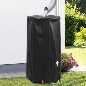 Резервоар за вода с кран, сгъваем, 250 л, PVC