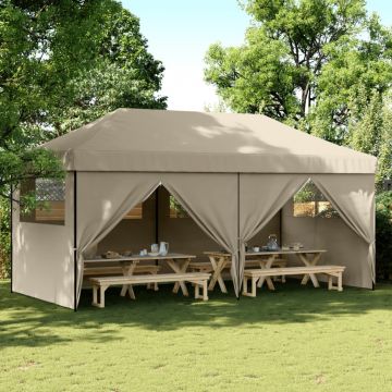 Сгъваема парти шатра pop-up с 4 странични стени таупе
