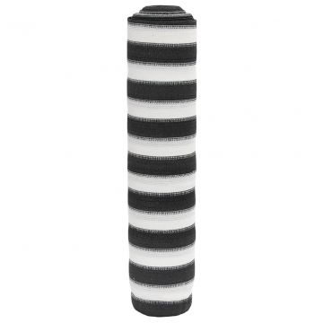 Засенчваща мрежа антрацит и бял 1,5x10 м HDPE 150 г/м²
