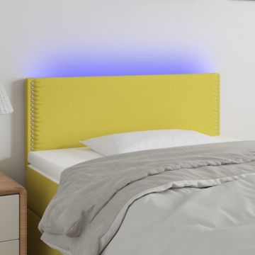 LED горна табла за легло, зелена, 80x5x78/88 см, плат