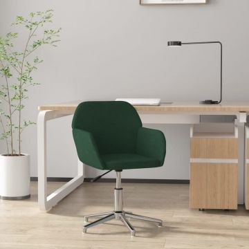 Въртящ се офис стол Kuba, тъмнозелен, кадифе