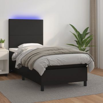 Боксспринг легло с матрак LED капучино 140x190 см