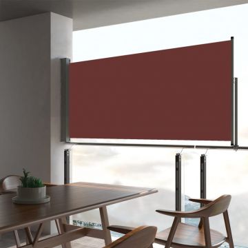 Прибираща се дворна странична тента, 60x300 см, кафява