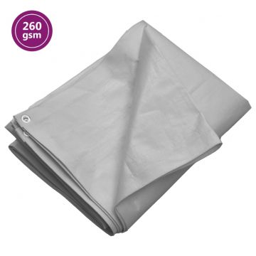 Брезент, 260 г/м², 3x5 м, сив, HDPE