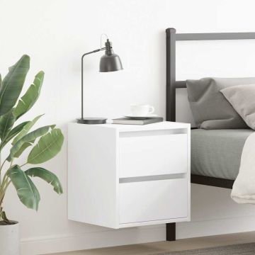 Нощни шкафчета за стенен монтаж, 2 бр, бели, 38x34x40 см