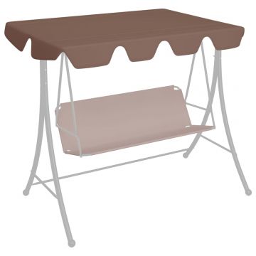 Резервен покрив за градинска люлка, кафяв, 150/130x70/105 cм