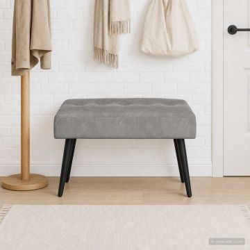 Пейка с копчета Светлосиво 60 x 40 x 45 см Кадифе