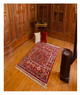 Килим за антре (80 x 300) 80014A - Бордо червено