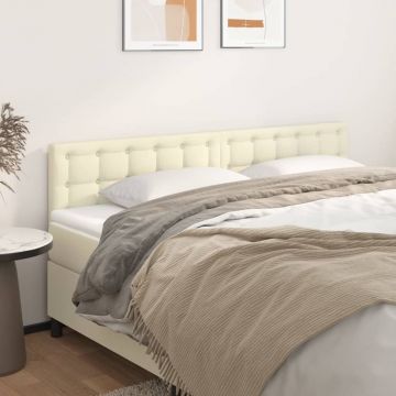 Горни табли за легло 2 бр кремави 80x5x78/88 см изкуствена кожа Rosales