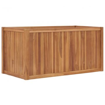 Повдигната леха, 100x50x50 см, тиково дърво масив