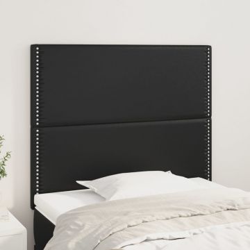 Горни табли за легло Barton, 2 бр,черна,90x5x78/88 см, изкуствена кожа