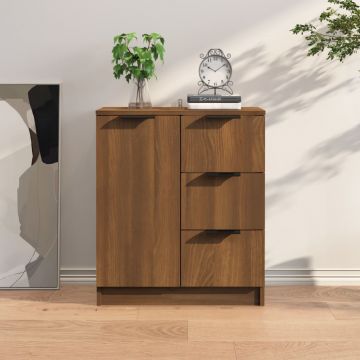 Сайдборд Hinton, кафяв дъб, 60x30x70 см, инженерно дърво