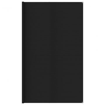 Килим за палатка, 400x400 см, черен, HDPE