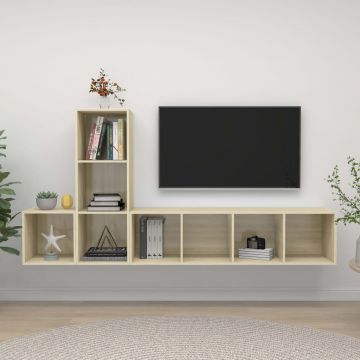 Комплект ТВ шкафове от 3 части Meadows, дъб сонома, ПДЧ