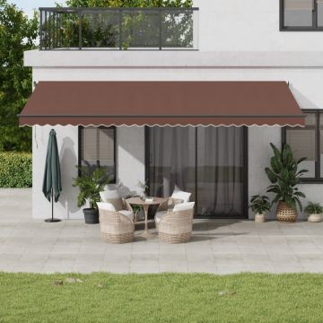 Автоматично прибираща се тента, кафяв, 600x300 см