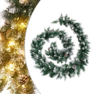 Коледен гирлянд с LED лампички, зелен, 5,2 м, PVC